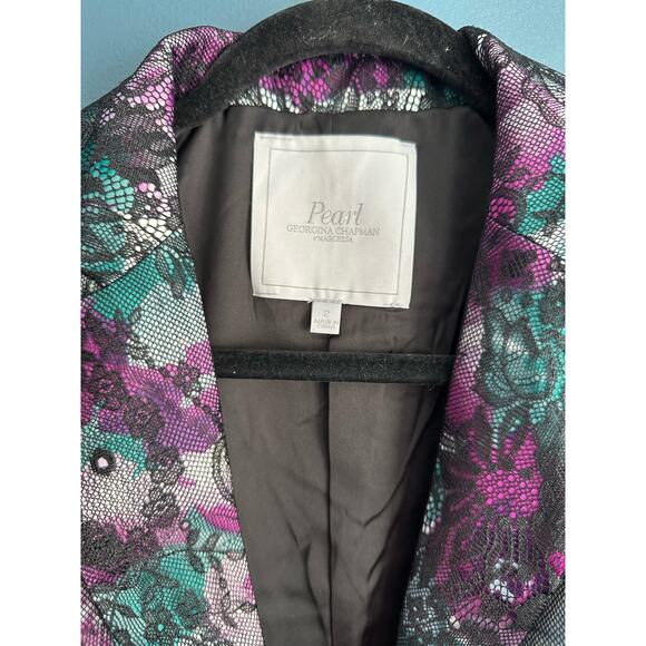 NWT Pearl by Georgina Woman's Purple Lace Blazer Size 2 - Picture 6 of 7
